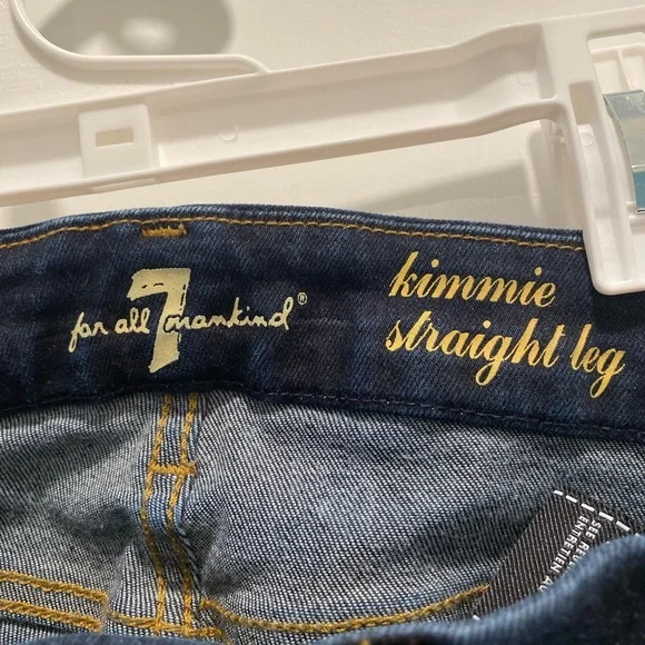 7 For All Mankind Dark Indigo Straight Leg Jeans - Picture 5 of 10